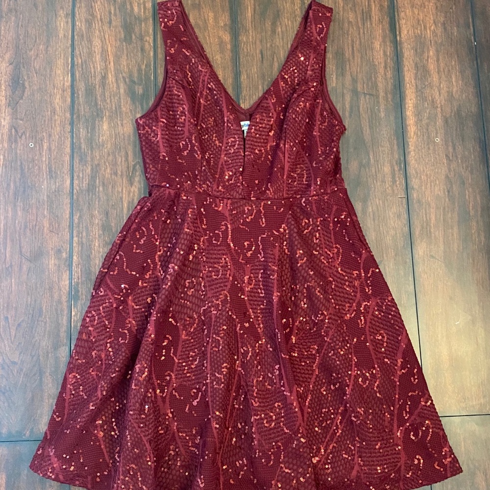 Maroon skater dress